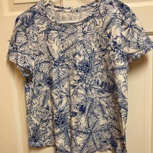 Blue Sol tropical top EUC